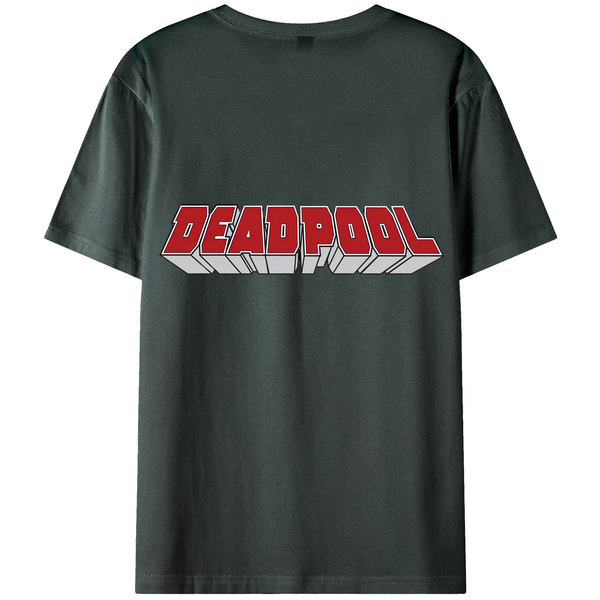 （画像用） Deadpool デッドプール 綿100％ メンズ半袖Tシャツ（バックプリント） 通気性